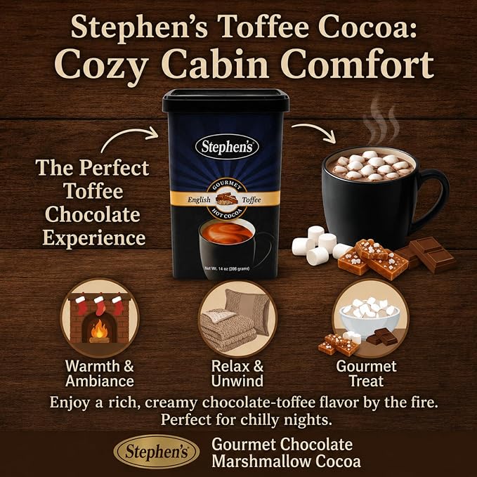 Stephen's Gourmet Hot Cocoa Mix, English Toffee Flavor, Premium Rich & Creamy Drinking Chocolate, Easy Mix Hot Cocoa Powder, 14 oz. (Pack of 3)