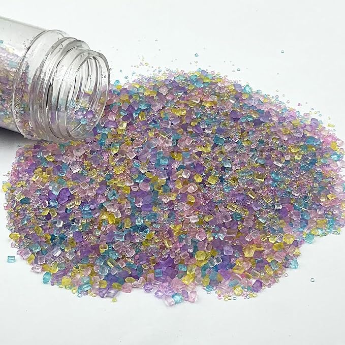 Edible Pastel Sanding Sparkling Course Sugar Sprinkles 142g/ 5.01oz Pastel Sprinkles Sanding Sugar for Baking, Cookies, Cupcakes, Ice Cream Topping and Rimming Sugar