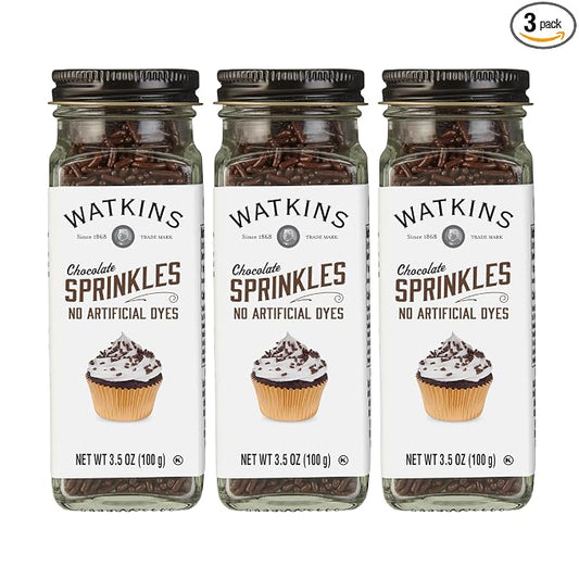 Watkins Chocolate Decorating Sprinkles, 3.5 Ounce, Pack of 3