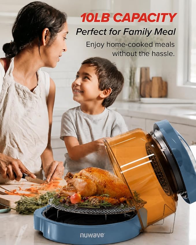 Nuwave Pro Plus 2 Air Fryer Oven, Infrared Countertop Convection, No Defrost No Preheat, Triple Combo Heating, 10-in-1 Multicooker, PFAS & BPA Free, 10LB Capacity, Dishwasher Safe Parts, 20660V03B