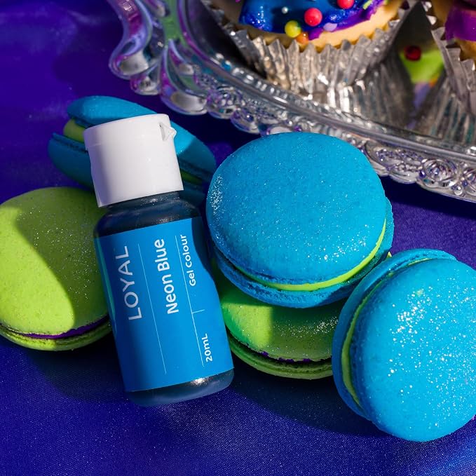 Loyal Gel Food Coloring | Vibrant Color for Buttercream, Fondant, Royal Icing, Gum Paste, Marzipan and Cake Batter | Gel-Based Concentrated Food Dye - 20ml Neon Blue