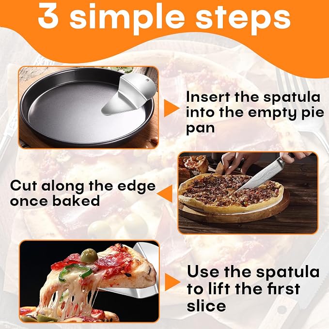 5-Pack First Slice Pie Spatula Set – Non-Stick Pie Server & Cutter for Neat Pie, Cake and Dessert Slices, Food-Grade 402 Stainless Steel, Easy to Clean & Dishwasher Safe