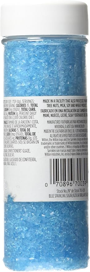 Wilton Sparkling 5.25 oz Sugar Food Decorative- Blue (Pack of 4)