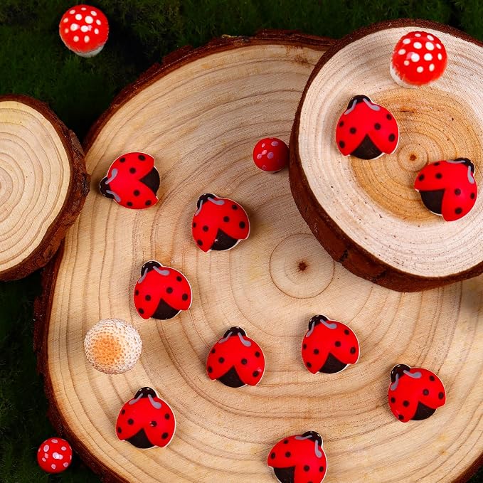 Edible Ladybug Cake Topper - 16pcs Icing Decorations for Cake, Cupcake, Cookies, Ice Cream, and Macaron