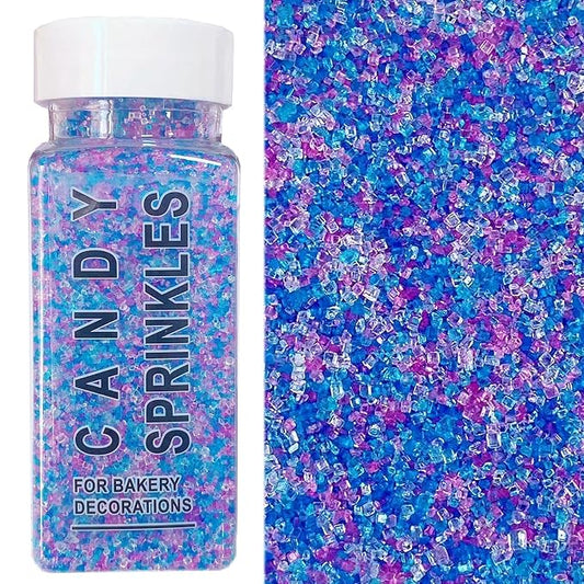 Sentovac Mermaid Pastel Sanding Sugar Crystals for Baking Edible Purple Pink Blue White Crystals Sparkling Sugar Sprinkles Cake Cookie Cupcake Topper Ice Cream Decoration Supplies