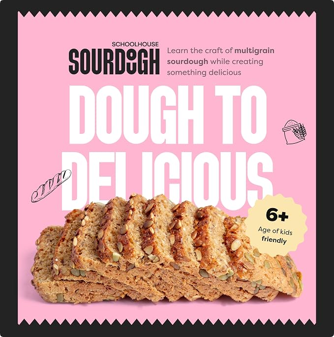 Baketivity Sourdough Multigrain Spelt Bread Kit – Kids & Family STEM Baking Kit with Whole Grains & Recipes, Educational DIY Bread Making Kit, Birthday Gifts for Kids