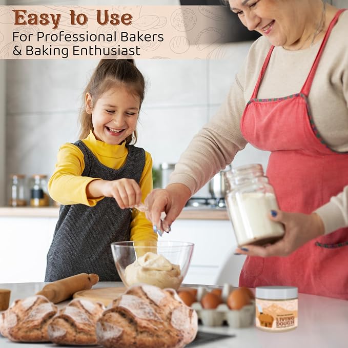 Living Dough - 162 Year Old Mexican Sourdough Starter Culture - Active & Live Organic Sourdough Starter for Baking - For Artisan Bread, Pizza Dough, Waffles & More