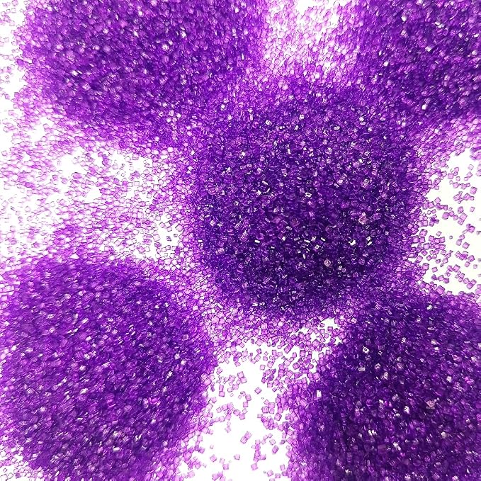 Edible Purple Sanding Sugar Sprinkles 142g/ 5.01oz Sugar Crystals for Cake Decorating Candy Baking Decorations Ice Cream Toppings and Cookie Decorating for Valentines Halloween Christmas