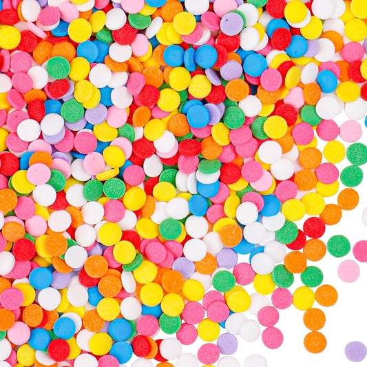 Rainbow Confetti Sprinkles, Round Sprinkles for Cake Decorating, Edible Sprinkle Mix for Holiday Baking, Ice Cream Toppings, Cupcakes, Cookies, Donuts