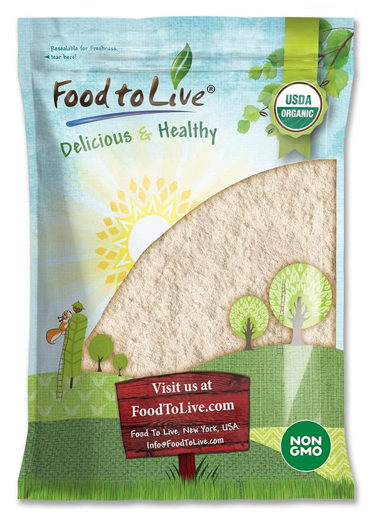 Food to Live Organic White Quinoa Flour, 8 Pounds – Non-GMO, Fine Ground Whole Grain, Vegan, Kosher, Bulk Powder, Perfect for Baking and as Thickener