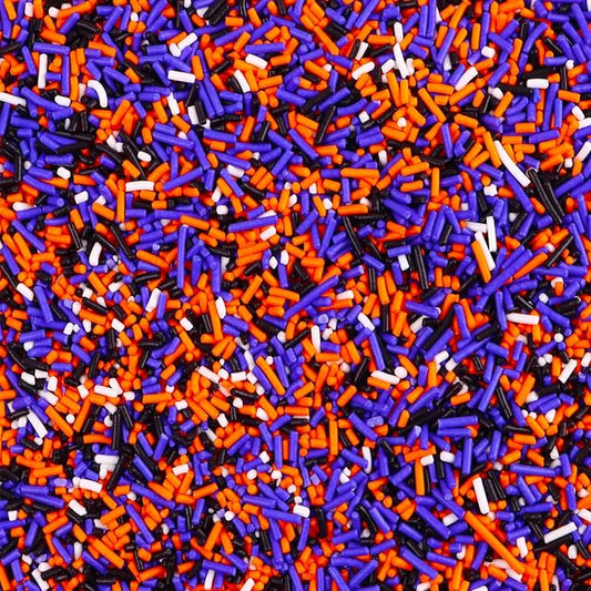 Halloween Jimmies Sprinkles Bulk - 7 oz Black Orange Purple White Jimmies Mix for Cake Decorating, Edible Cookie Cupcake Decorations for Spooky Halloween Baking & Party Treats