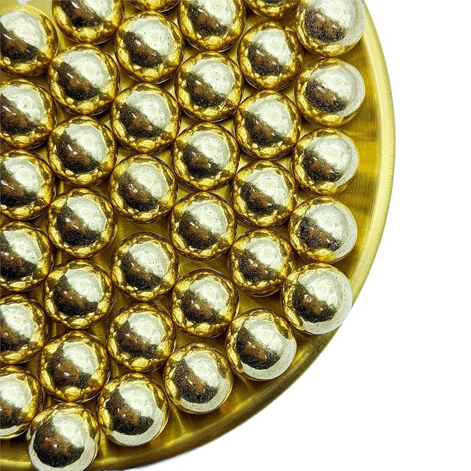 CandiJumpin 14mm Large Gold Edible Pearls, Gold Pearl Sprinkles for Cake Decorating Jumbo Sugar Pearls Edible Cake Decorations Pearl Sugar Sprinkles Cupcake Toppers Baby Shower Party Birthday Wedding Christmas Supplies 3 OZ