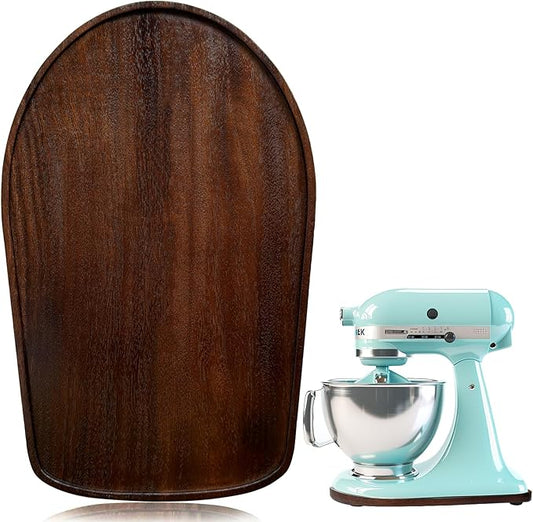Natural Walnut Wood Mixer Slider Mat for KitchenAid 4.5-5 qt Stand Mixer Sliding Tray for Countertop Protection