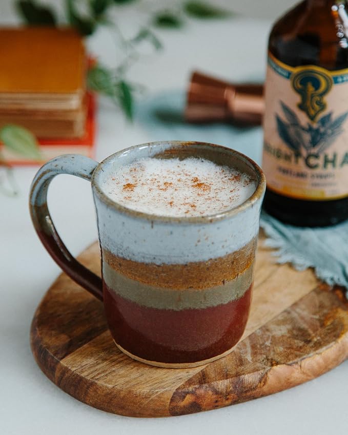 Portland Syrups Bright Chai Syrup - For Coffee, Cocktails, Mocktails & Sodas - Premium Concentrate - Orange Pekoe Tea, Ginger, Cinnamon & Cardamom - Rich Chai Flavor - 12 oz, 24 Servings (Pack of 2)