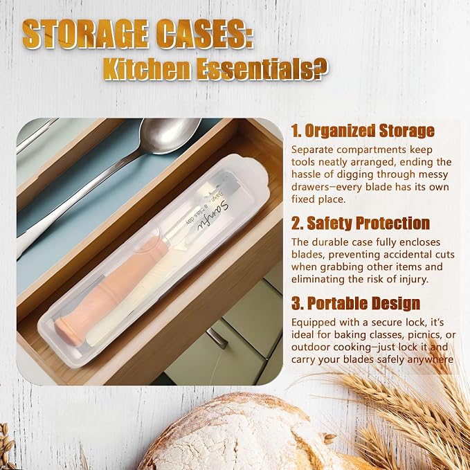 2 in 1 Bread Lame with Storage Case, Professional Bread Scoring Tool Kit, Essential for Home Bakers & Culinary Programs