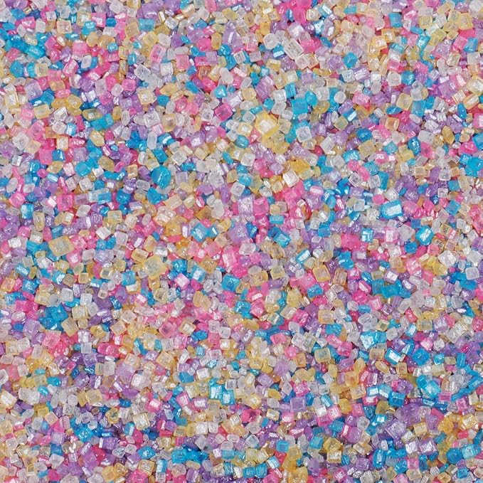 Rainbow Sprinkles, Pastel Easter Sanding Sugar Crystals, 4.6 oz Edible Sparkling Sugar for Baking Topping, Cupcakes, Cookies, Ice Cream & Cake Decorating, Wedding Party Birthday Christmas Supplies