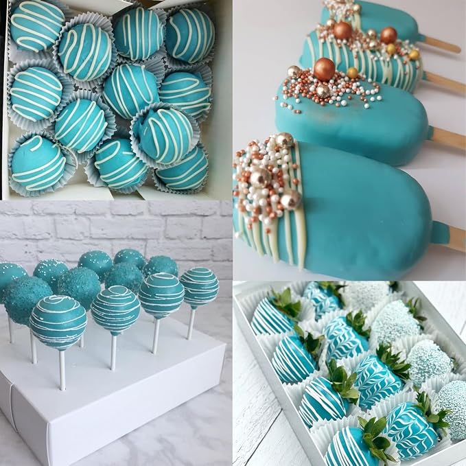 Teal Oil Based Food Coloring for Chocolate, Candy Melts, Donuts, Strawberries, Frosting, Cake, Professional Edible Dye for Baking - 80 Milliliters 2.7 Fl.Oz