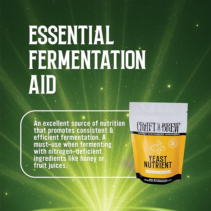 Craft A Brew - Yeast Nutrient - Food Grade - For Wine Making & Beer Brewing - Creates Nutrient Rich Environment For Yeast - 2 oz Package