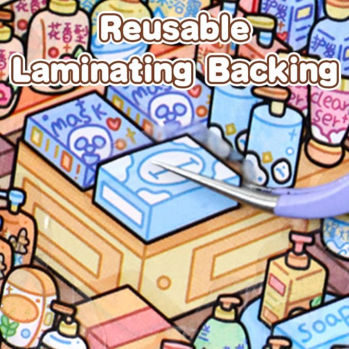 10 Sets Big DIY 3D Sticker Scene Book for Kids Adults Make Your Own Shop House Stickers for Gifts Stickers Therapy for Adult Relief Stress Pass The Time Supermarket Bakery Toy Cosmetics Store