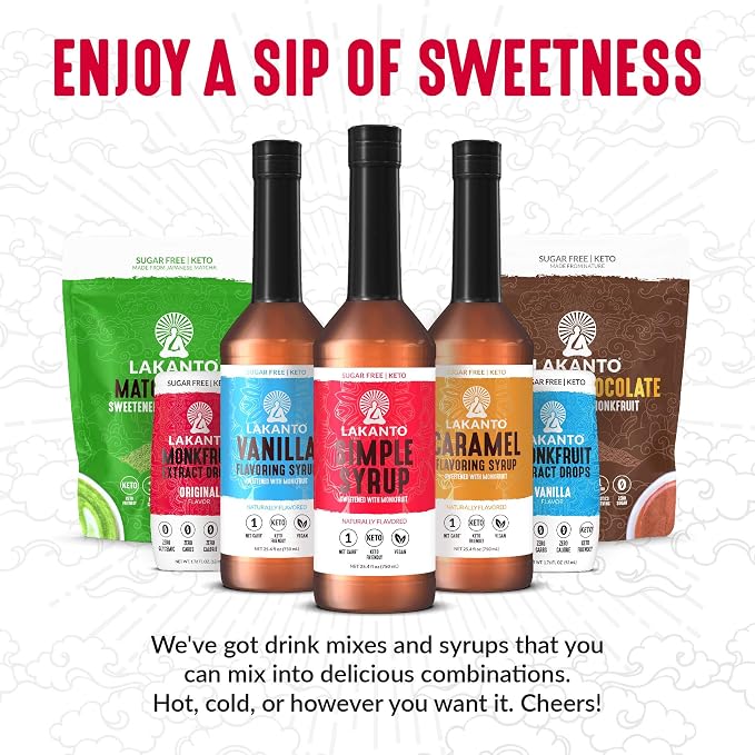 Lakanto Liquid Monk Fruit Extract Drops, Erythritol Free Sugar Substitute Sweetener For Tea, Coffee, Water & Smoothies, Low Calorie, Zero Sugar, Vegan, Keto, Vanilla Flavor (1.76 Fl Oz - Pack of 6)