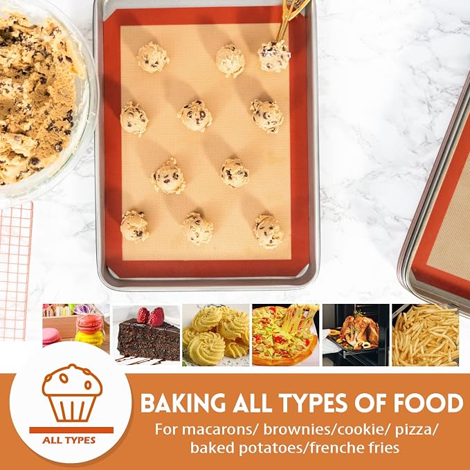 STATINT Non-Stick Silicone Baking Mat, Premium Food Safe - Pack of 3