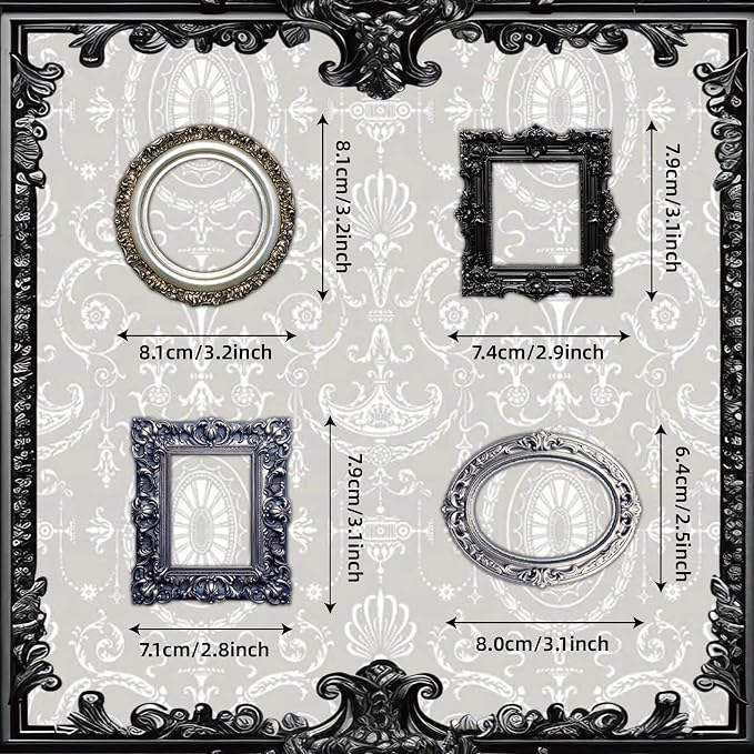 100 Pcs Vintage Frame Stickers for Scrapbooking - Scrapbook Supplies, Journal Stickers & Embellishments | Bullet Journal, Junk Journal, Wedding Albums, Crafts (Black & White)