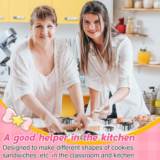 Havawish 4 Pcs Cookie Cutter Set 2 in to 5 in Cookie Cutter Stainless Steel for Baking Fondant Fruit Bread Birthday Party Decorations (Bow Knot)