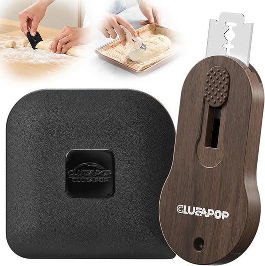 CLUEAPOP Bread Lame Sourdough Scoring Tool, Extractable & Magnetic Bread Scoring Tool with 5 Retractable Razor Blades & Pan Scraper, Scoring Knife for Homemade Dough, Sourdough Scorer Tool