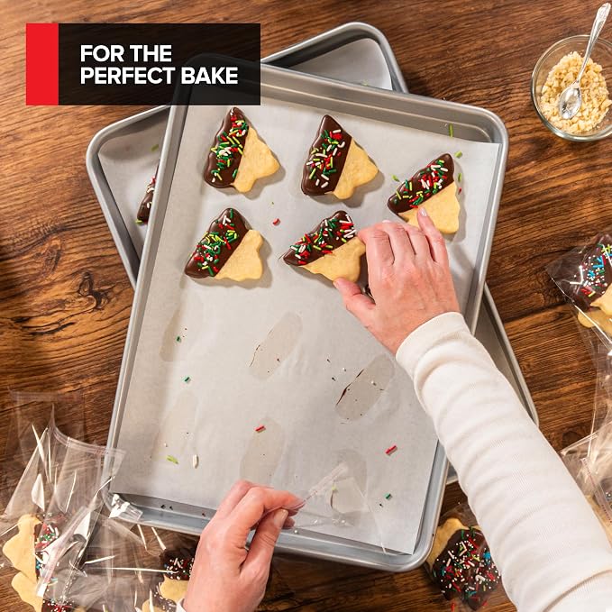 Aluminum 9x13 Baking Sheet Pan (2 Pack), Commercial Quarter Size Rimmed Baking Pans for Oven, Freezer, & Bun Racks, Heavy Duty Baking Sheet Cake Pan, Large Cookie Sheets for Baking & Cooking