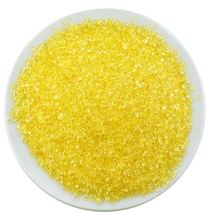 Sentovac Yellow Sanding Sugar for Baking Edible Sparkling Coarse Sugar Crystals Sprinkles for Baking Topping Cake Cookie Cupcake Topper Ice Cream Decoration Supplies 3.2 OZ