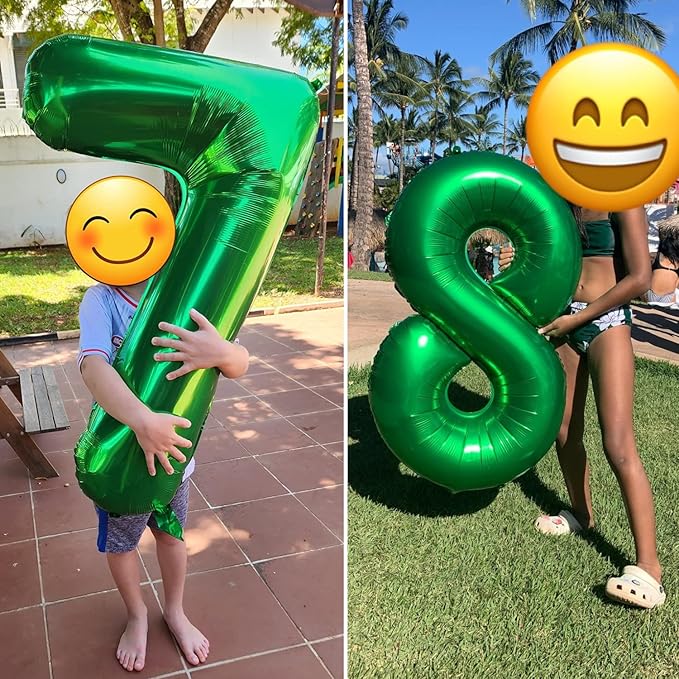 Number Balloons 1, 40 Inch One Balloons for 1st Birthday Girl Boy 1 11 21 Party Decorations Baby Shower Photo Shoot, Dark Green 1 Balloon