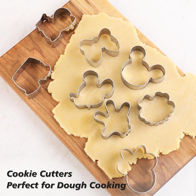 Mouse Cookie Cutter Sandwich Cutters Mickey Cutters for Kids DIY Lunchbox Bento Box Fruit Cutters Vegetable Cutters for Children Boys Girls, Pack of 8 (Cartoon Cookie Cutters Set)