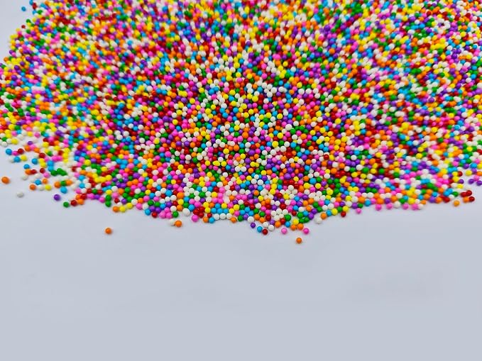 Edible Colorful Nonpareil Sprinkles,Rainbow 2mm Sugar Pearls for Cake Decorating, Baking, Ice Cream, Cookies, Cupcake Topper Autumn Decorations,4.59oz