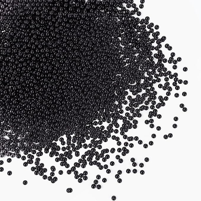 Bayep Edible Pearls for Cake Decorating 2mm Black Sprinkles for Cookies, Baking, Ice Cream, Cupcake Topper Pearl Sprinkles Perfect for Wedding Party Valentines Christmas Holiday Supplies 3.52 Ounce