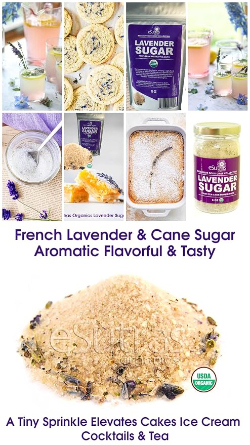 Esutras Organics Sugar, Lavender, 16 Ounce