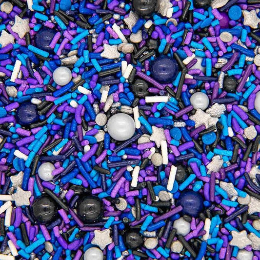 Galaxy Sprinkles for Cupcakes & Cakes | Silver Star Sprinkles for Cake Decorating | Made in USA Space Sprinkles | Perfect for Galaxy Birthday Decorations & Space Cake Decorations | Moon Sprinkles Mix