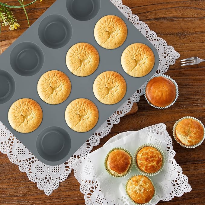 Aschef 9 in 1 Nonstick Silicone Baking Set - Ring Cake Pan, Cookie Sheet, Molds & Tray | Heat Resistant Bakeware Kit for Muffin, Loaf, Bread, Pizza, Cupcake