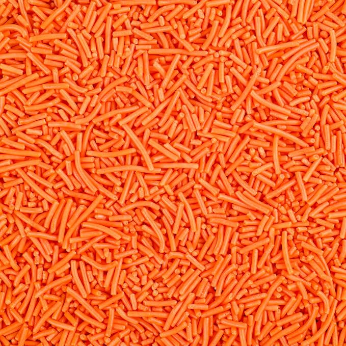 Orange Jimmies Sprinkles, Edible Halloween Sprinkles for Baking Topping, Cupcakes, Cookies, Ice Cream & Cake Decorating, Thanksgiving Fall Harvest Autumn Party Supplies