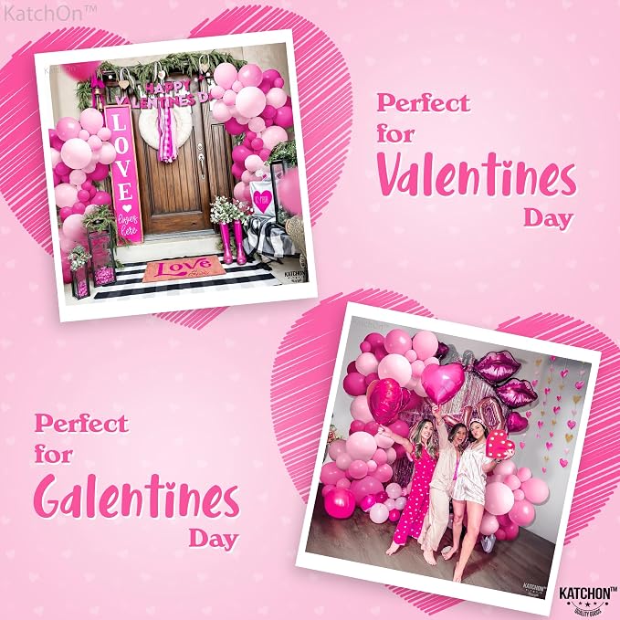 KatchOn, Pink Balloons Arch Kit - 18 Inch, Huge Pack Of 186 | Valentines Balloons for Valentines Day Decorations | Hot Pink Balloons for Birthday Party Decorations | Pink Party Decorations