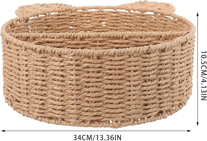 Rattan Fruit Storage Basket Hand-woven Woven Bread Basket Food-grade Plastic Liner for Kitchen and Dining Use