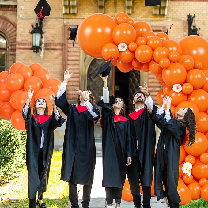 104pcs Orange Balloons - 18/12/10/5 Inch Orange Latex Balloons Garland Arch Different Sizes Pack for Birthday, Halloween, Thanksgiving and Fall Party Decorations