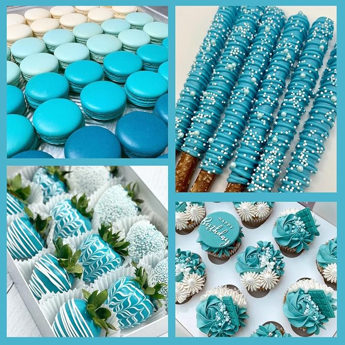 Oil Based Food Coloring for Chocolate, 20ml Edible Teal Oil Based Food Coloring Gel for Cake Decorating, Sugar, Candy Melts, Baking, Cookies, Icing Frosting, Meringues, Cream- 0.7 Fl. Oz(Teal)