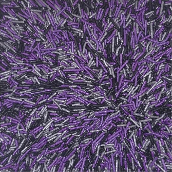 NCS Black, Pearlized Purple & Silver Jimmies Edible Sprinkles – Cupcake, Cake & Cookie Decorations, 7 oz