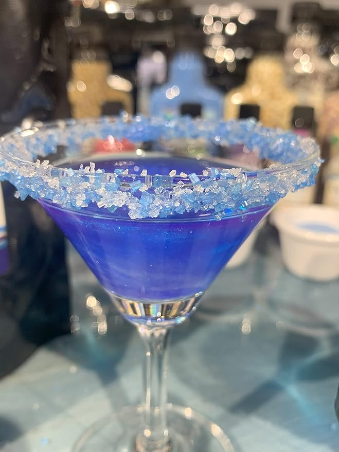 Snowy River Blue Dream, Cocktail & Margarita Sugar Rimmer - Vibrant Naturally Colored Sugar for Cocktail Rimming, Baking & Decorating, Medium Crystal - 3oz