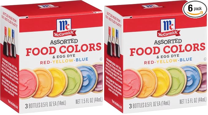 McCormick Assorted Food Colors & Egg Dye, 1.5 fl oz (Pack of 6)