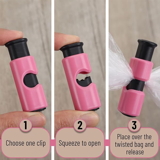 Mr. Pen- Squeeze and Lock Bread Bag Clips, 2.4 Inch, 8 Pack | Multicolor Squeeze Lock Clips, Reusable Bag Closures for Bread, Snacks, Coffee, Food Storage, Fits Thick and Thin Bags