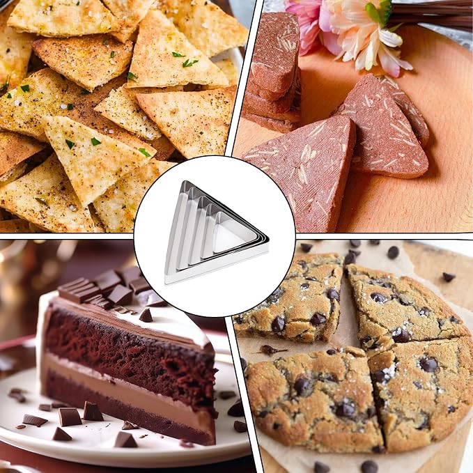 5 Pcs Scone Cutter,Scone Cutters For Baking,(4.45'',3.66'',2.87'',2.17'',1.5'') Stainless Steel Fan-Shaped Biscuit Mold,For Scones For Scones, Pastries, Dessert
