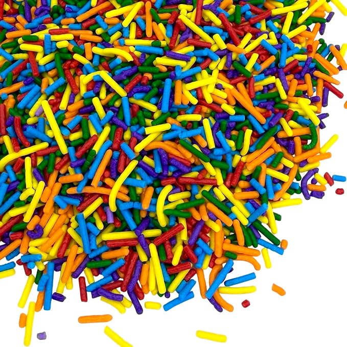 Manvscakes Sprinkles- Edible Cake and Cupcake Sprinkles with Assorted Shapes and Sizes for Parties, Metallic Sprinkle Mix for Cookies, Ice Cream, Cake and Cupcake Decorating, 4 oz (Rainbow multi)