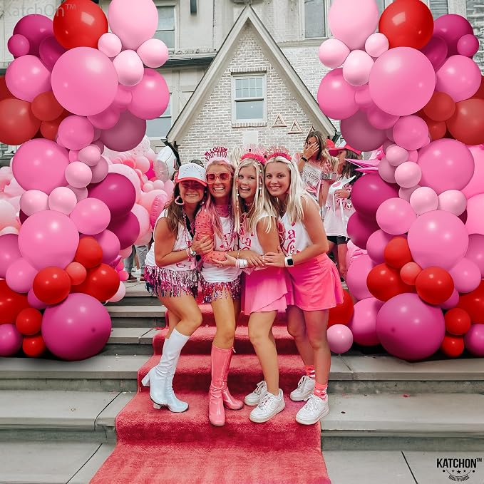 KatchOn, Pink and Red Balloon Arch Kit - Huge 18 Inch, Pack of 186 | Red and Pink Balloons for Galentines Decorations, Birthday, Bachelorette, Anniversary Decorations | Valentines Day Decorations