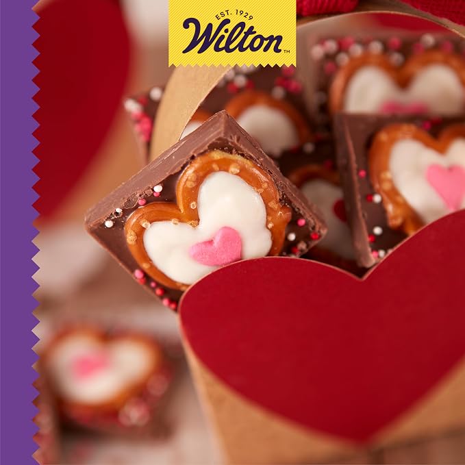 Wilton Jumbo Heart Sprinkles, Heart-Shaped Sprinkles for Valentine's Day Cakes, Cupcakes & Cookies, 3.2 oz, Red and Pink